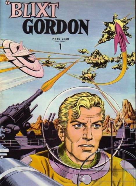 Vintage cover of a Swedish comic book titled Blixt Gordon