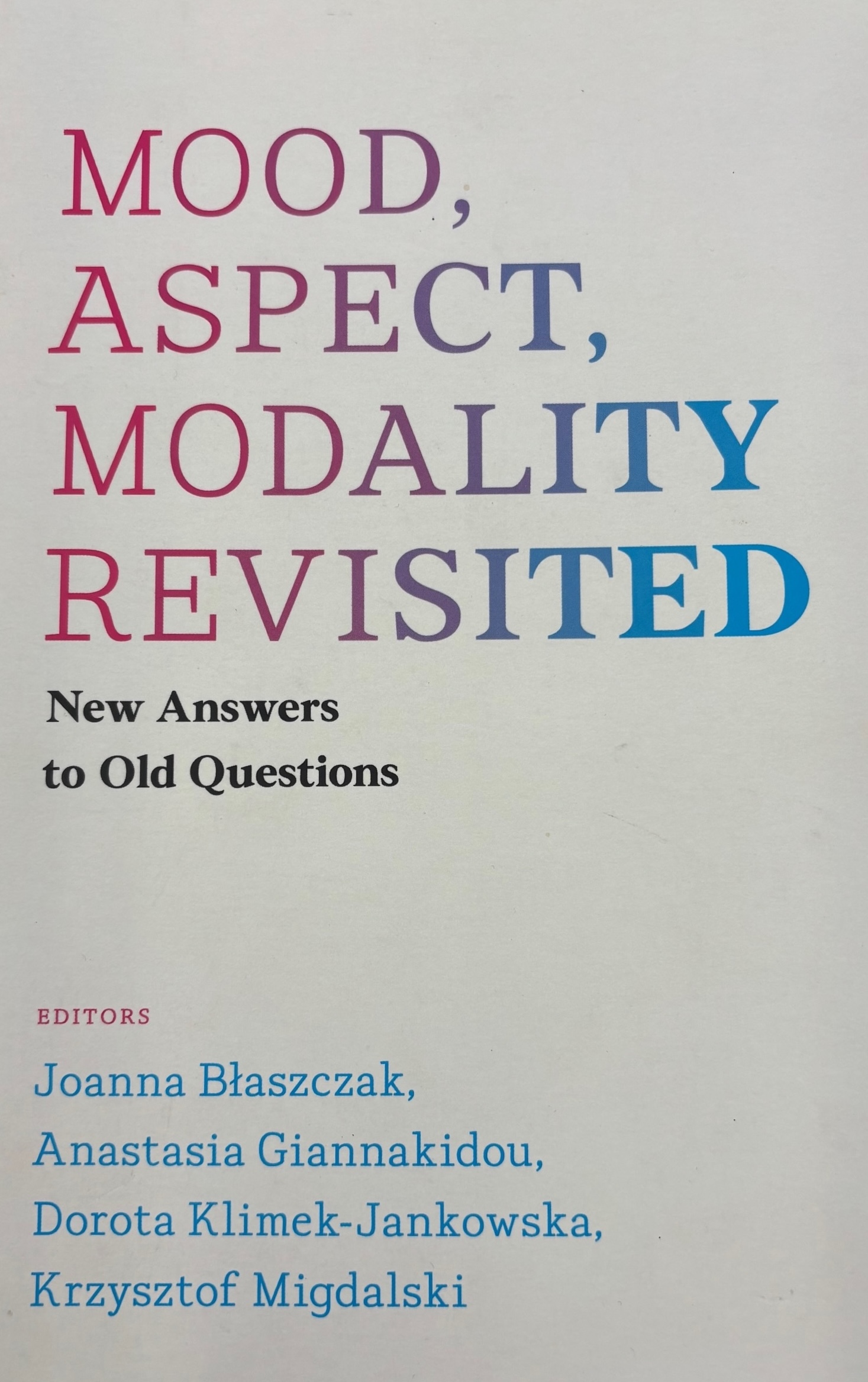 Cover of Mood, Aspect, Modality