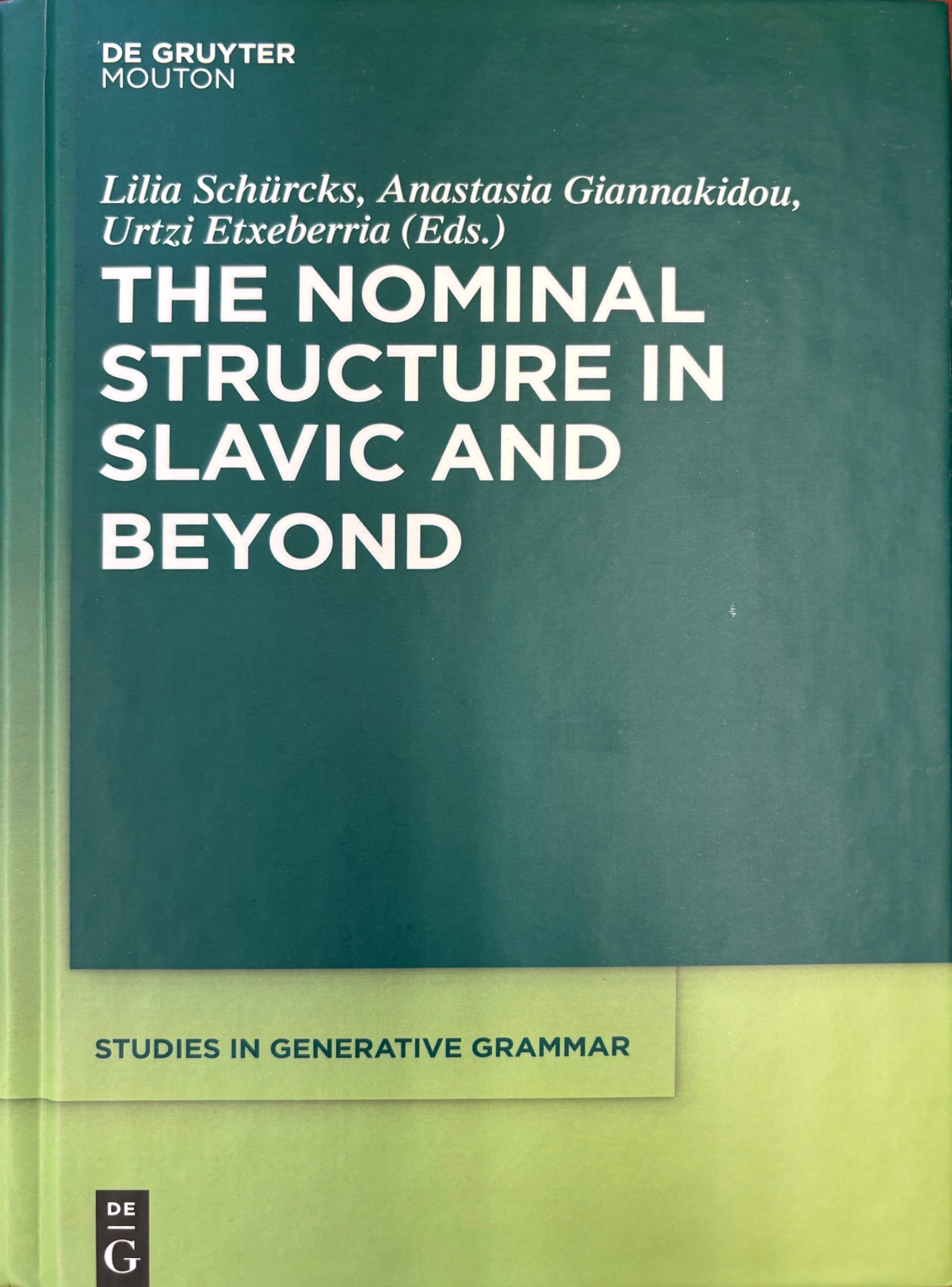 Cover of Nominal structure in Slavic and beyond