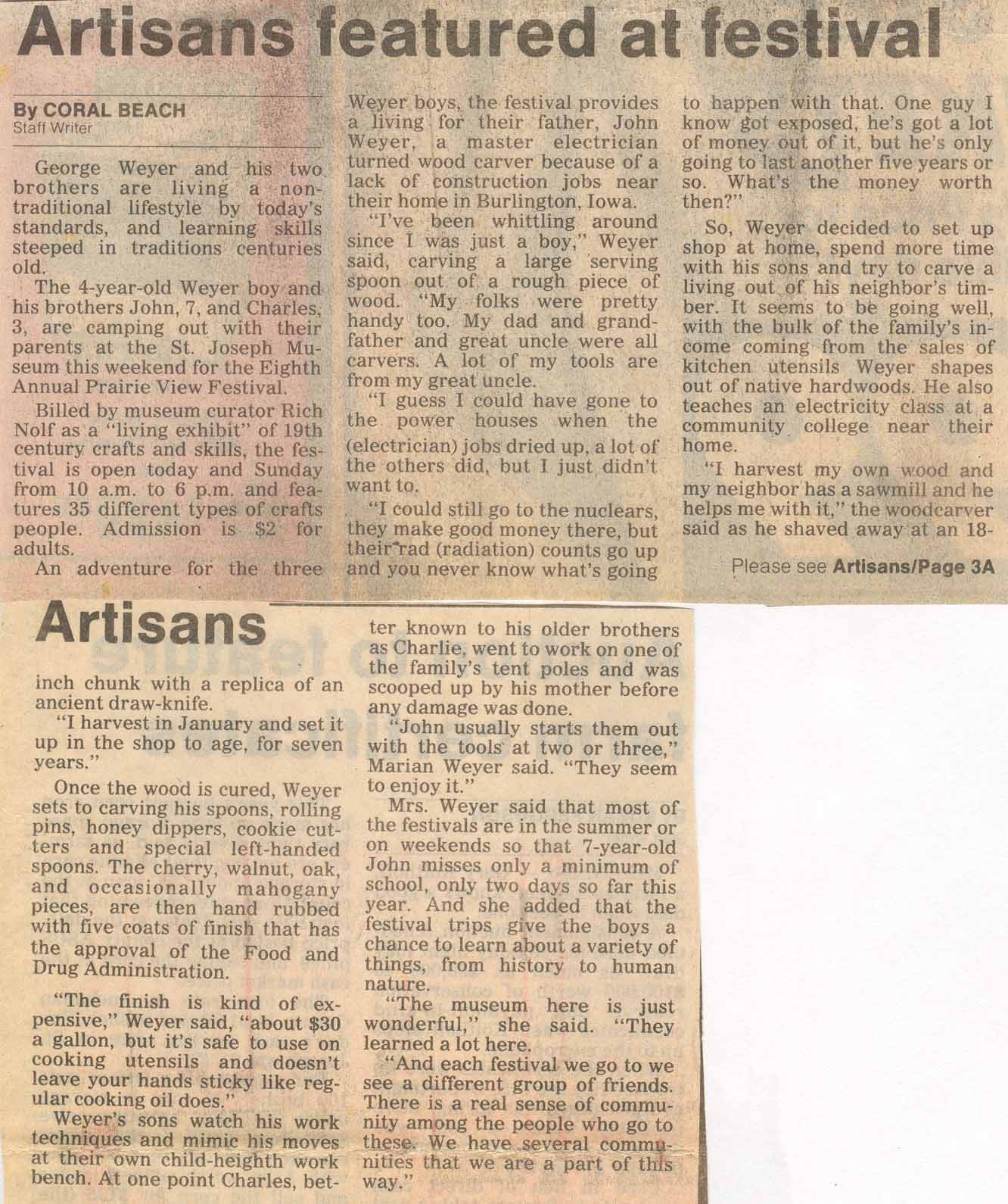 St. Joe Article 1986